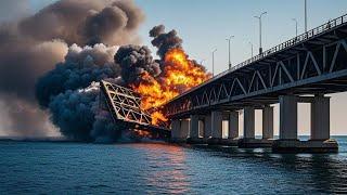 10 minutes ago! Crimean Bridge destroyed by Ukrainian F-16 airstrike!