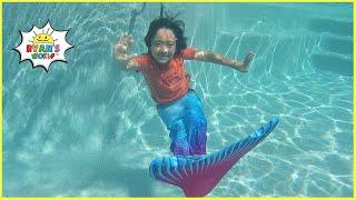 Ryan as a mermaid with Family!!