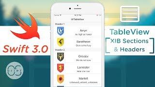 TableView - XIB Sections & Headers : Swift 3