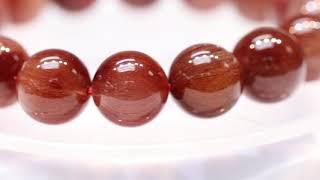 巴西 5A+ 兔毛紅髮晶手串 13mm (#KH146281) Red Rutilated Quartz Bracelet【緣飾天然水晶 Khicas Gems Jewelry】