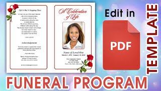 Editable PDF Funeral Program Templates