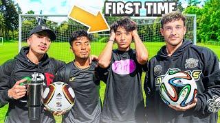 PUTTING OUR FRIEND THROUGH SOCCER CHALLENGES!! *BAD IDEA*