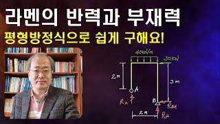 36강: 라멘의 반력과 부재력 구하기