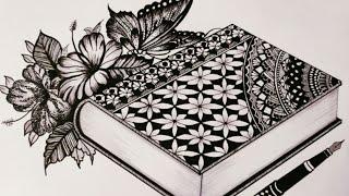 How to draw Mandala art for beginners|Book Mandala Art|Butterfly Doodle Art|Teachers day mandala art