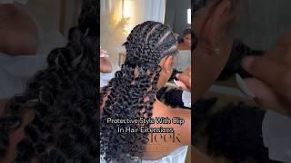 Protective Hair Style | Curly Clip In Hair Extensions | Go Sleek Hair #clipinextensions