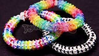 How to Make a Rainbow Loom HEXADOTS Bracelet - Switch Loop Hexafish - HARD