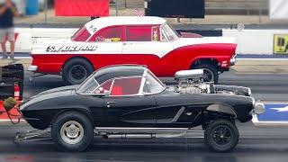 The Most Exciting Drag Race Back In The Day Hot Rods Gassers Vintage Cars at Byron Dragway