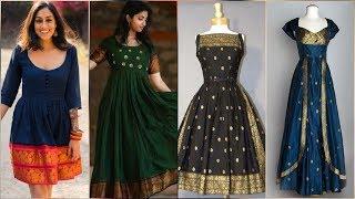 Dresses using Old Pattu Sarees Pictures !!! Convert Old Saree Into Amazing Fashionable Dresses !!!