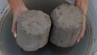 New video Stony sand mug shapes dipping&crumbling in water oddly satisfying