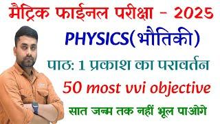 Prakash Ka Pravartan Objective Question || Class 10 Physics Chapter 1 Objective Question 2025