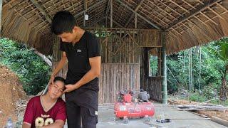 giang nga felt exhausted after long days of building and completing the new house.