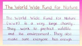 Essay on world conservation fund l The World wide fund for nature l essay writing