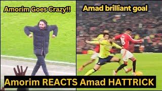 Ruben Amorim CRAZY Celebration to Amad Diallo scored HATTRICK GOAL vs Southampton | Man Utd News