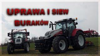 Uprawa i Siew Buraków | Steyr profi classic 6145 | Steyr kompakt 4085 | Unia max 4cc | Becker