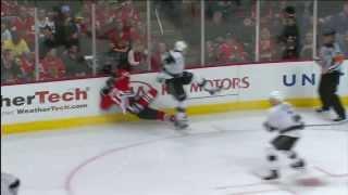 Jake Muzzin lays heavy hit on Jonathan Toews