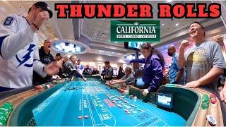 Thunder Can Strike Twice on the Craps Table.  Live Casino Craps at the California