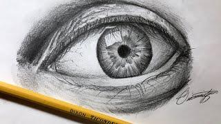 How To Draw A Realistic Eye Using JUST a Pencil! - Step by Step - EASY