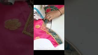 silk saree blouse design #shortvideo #blousebackneckdesigns