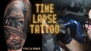 COVER UP-TATTOO GLADIATOR ROMAN-TIMELAPSE