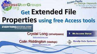 AP: Get Extended File Properties from Windows with free Access tools -Crystal Long, Colin Riddington