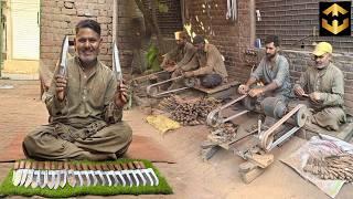 Amazing process of making Knife from Old Steel | Factory Mass Production