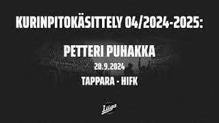 Tapparan Petteri Puhakalle yhden ottelun pelikielto