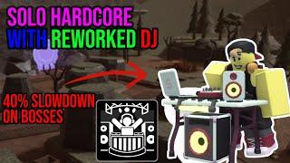 SOLO HARDCORE TRIUMPH WITH REWORKED DJ BOOTH (OP) || ROBLOX TOWER DEFENSE SIMULATOR