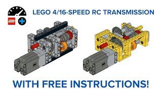 Lego Technic Control+ 4/16-speed combinable transmission [FREE INSTRUCTIONS!]