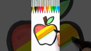 Rainbow Apple Drawing ️ #shorts #short #drawingwithnita #apple #rainbow