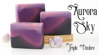 Creating a Triple Ombre Soap Aurora Sky