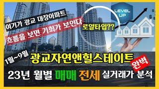 [광교임장-자연앤힐스테이트]2023년 광교자연앤힐스테이트 아파트 매매 및 전세 실거래가 건수 및 금액 동향 단지 특장점 돈되는 로얄타입 설명 가장싸게 사는법