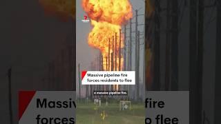 Car causes massive pipeline fire