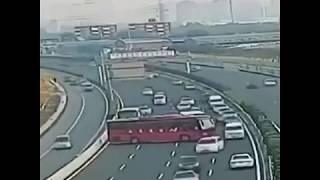 Bus Driver Makes a U-turn on Busy Highway