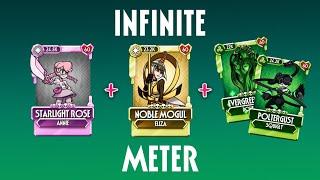 Starlight Rose + Noble Mogus + Evergreen Evil/Poltergust team showcase, skullgirls mobile