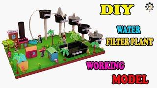 DIY WORKING MODEL OF WATER FILTER PLANT || SEWAGE TREATMENT PLANT || PROJECT SOLUTION DIY