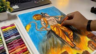 Hanuman Ji Drawing, Lord Hanuman Full Body Drawing, Colour Pencil Drawing Tutorial 