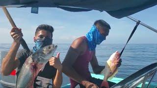 Handline fishing in Patos with Captain Matthew on the Sips and Scales Charters, Trinidad, Caribbean.