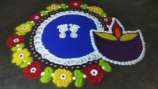 Rangoli At Home ll Beautiful Rangoli ll Created By Soudamini #RitikaWithRangoli