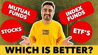 MUTUAL FUND vs INDEX FUND vs ETF vs STOCKS | How to Invest 1st Lakh? (Easily Explained)