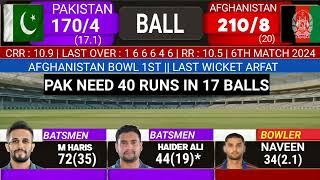 Pakistan A vs Afghanistan A Match 2024 ||