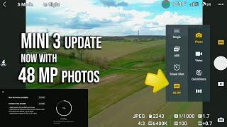 DJI Mini 3 Update: Now with 48MP Stills & More - New Firmware & Photo Comparisons