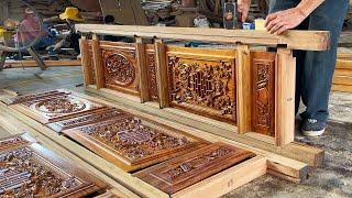 Skills Woodworking Craftsman's // How Indigenous Worker Build Extremely Beautiful Carved King Doors