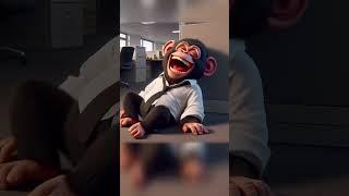  Office Monkey Madness: Chimp Pranks Gone South! ️ #funny #cartoon #animalcomedy