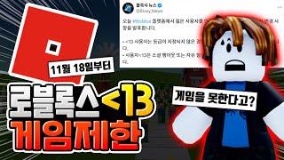 11월 18일부터 13세 미만 로블록스 이용 제한된다?? [로블록스]