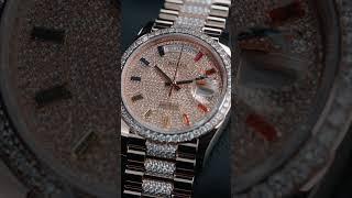 Day-Date 36 Rainbow Diamond-Paved Dial & Bezel #watch #rolex #luxury