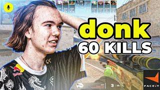 CS2 POV | DONK ON FIRE 60 KILLS! Faceit Ranked (DUST2) Voicecomms 60-27