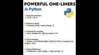 Powerful One Liner #coding #artificialintelligence #pythonprogramming #machinelearning #python