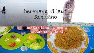 Pertama kali berenang di laut Tombiano || Lanjut masak bihun goreNg || daily vlog