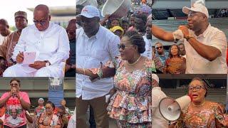 Breaking! ECG Throws Out Lordina Mahama From Kejetia Market During A Campaign