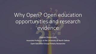 2023 OER Communities of Practice Keynote: Why Open? | Virginia Clinton-Lisell